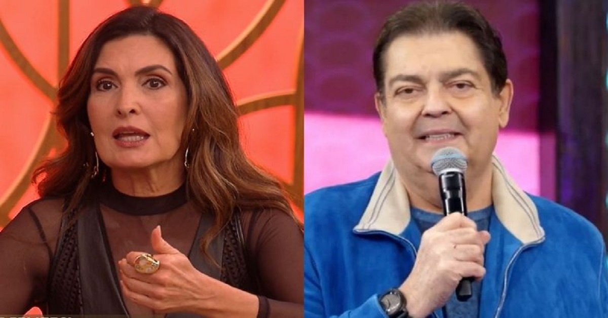 Fátima Bernardes quebra protocolo e manda mensagem para Faustão ao vivo