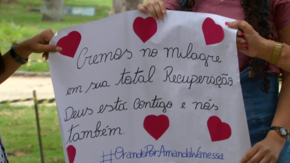 Fs fizeram doaes de sangue para Amanda Wanessa e campanha nas redes sociais Foto ReproduoTV Globo