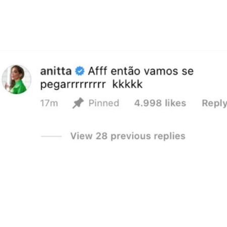 Anitta faz comentrio sobre Juliette - ReproduoInstagram - ReproduoInstagram