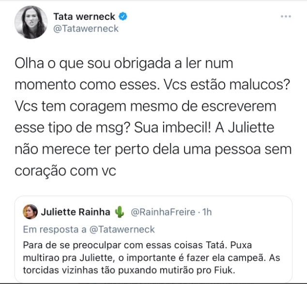 Tata Werneck detona internauta que comentou em post dela sobre Paulo Gustavo no Twitter