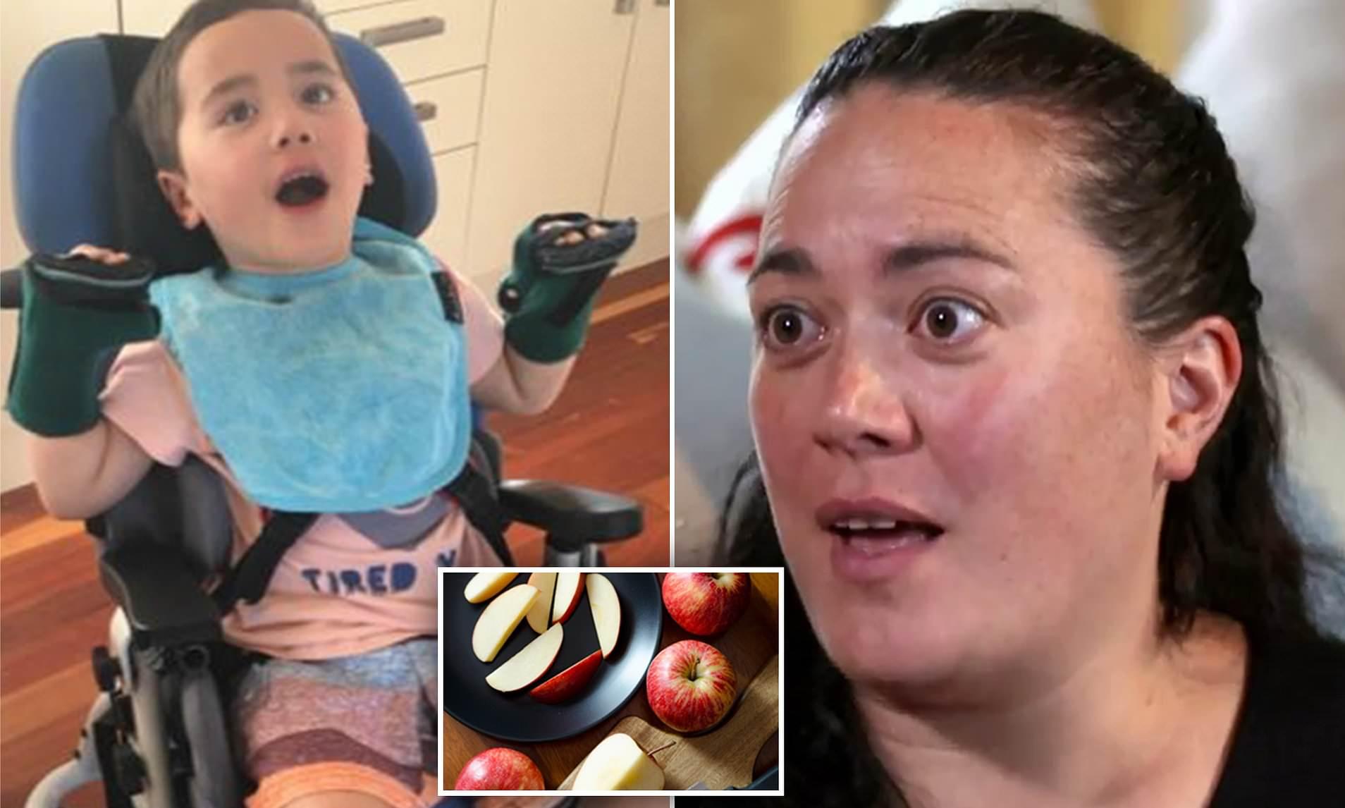 Mum issues a stark warning after toddler choked of apple at kindy becomes disabled Daily Mail Online
