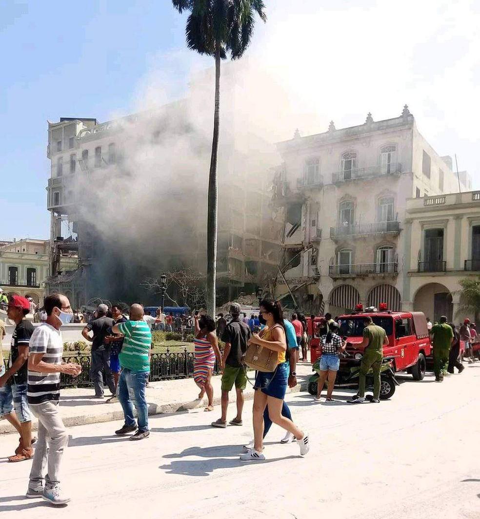 Hotel Saratoga no centro de Havana teve exploso nestasexta-feira 6 Foto ReproduoTwittersoyleo27n