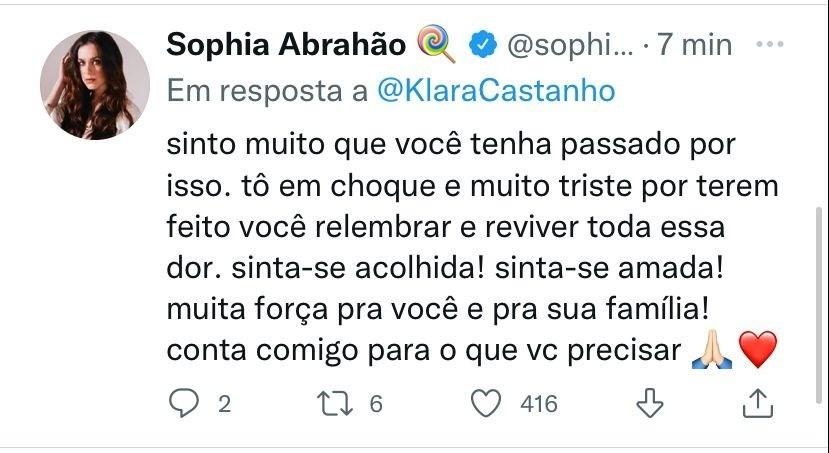 Famosos prestam solidariedade Klara Castanho aps revelao de estupro e gravidez Foto Reproduo