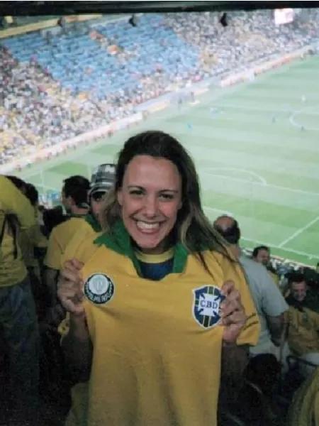 Fernanda Viel durante a Copa do Mundo de 2014 - ReproduoFacebook - ReproduoFacebook