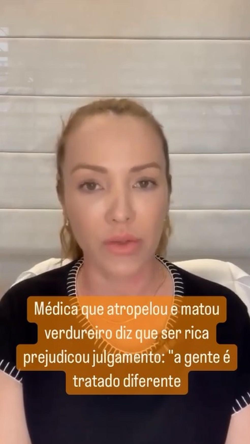 Vdeo mostra mdica Letcia Bortolini falando sobre o processo que responde na Justia Foto Reproduo